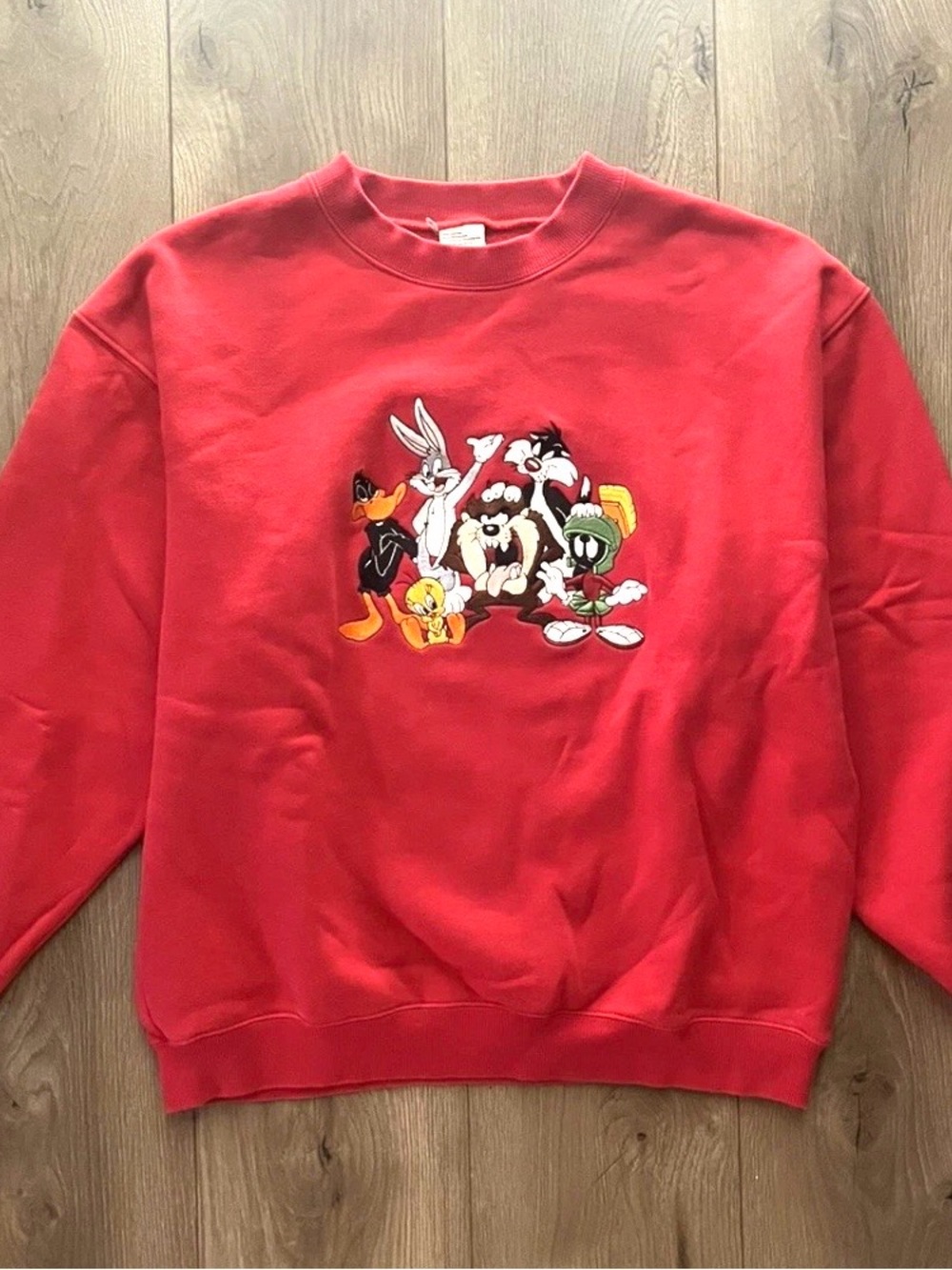 Red Looney Tunes Graphic Crewneck Sweatshirt